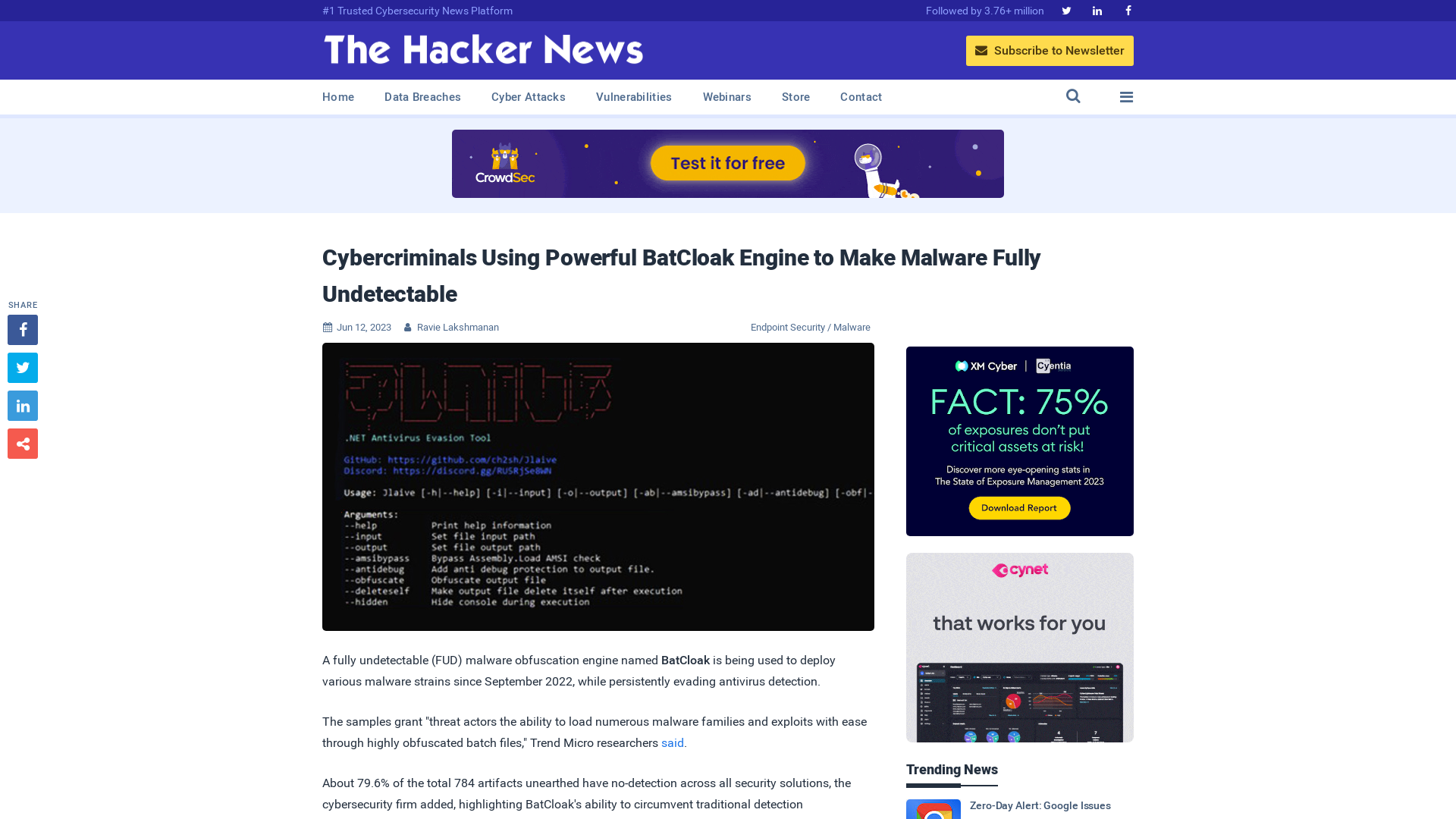 Cybercriminals Using Powerful BatCloak Engine to Make Malware Fully Undetectable