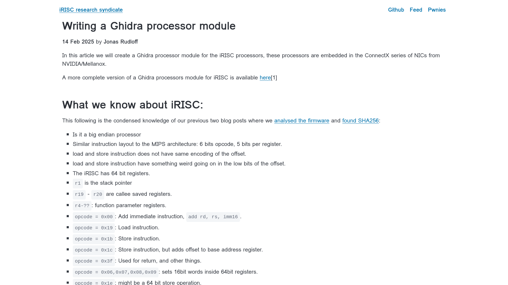 Writing a Ghidra processor module