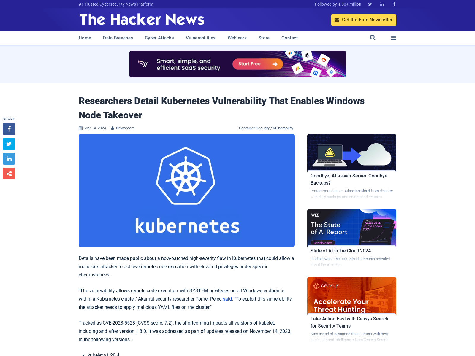 Researchers Detail Kubernetes Vulnerability That Enables Windows Node Takeover