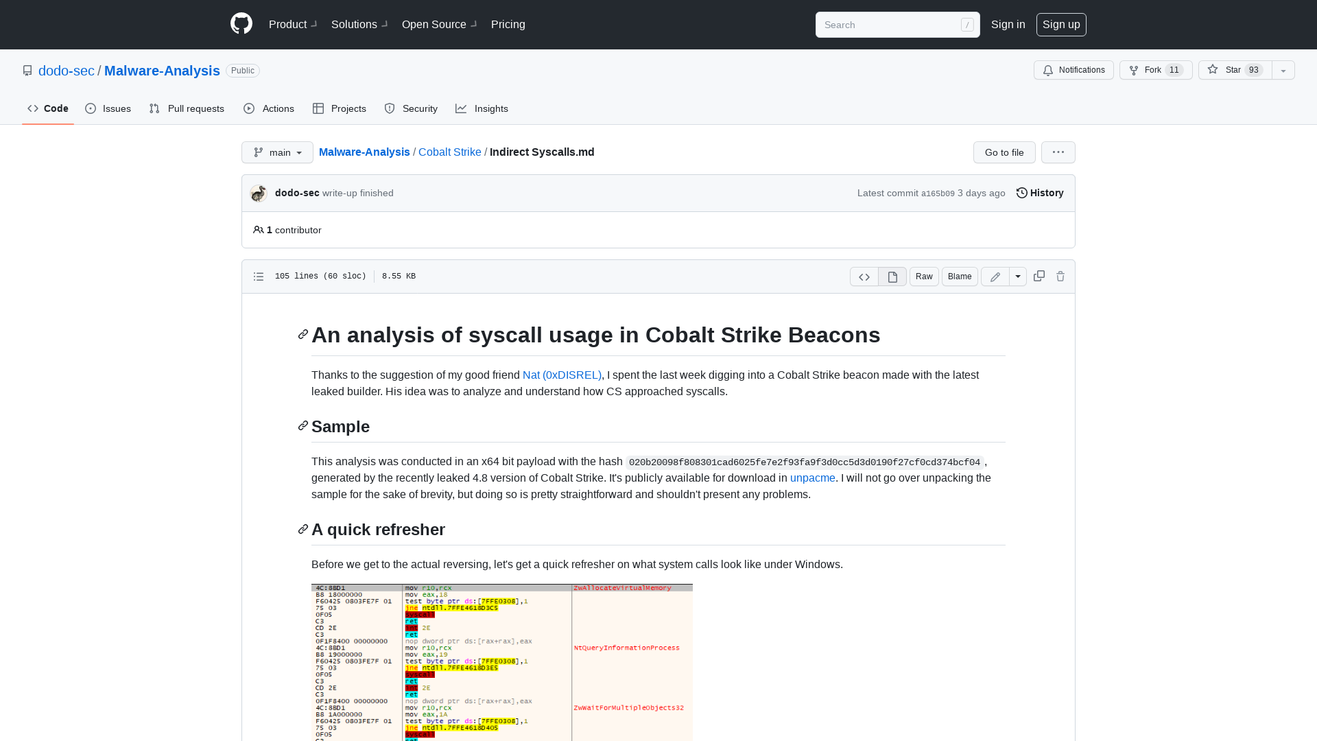 Malware-Analysis/Indirect Syscalls.md at main · dodo-sec/Malware-Analysis · GitHub