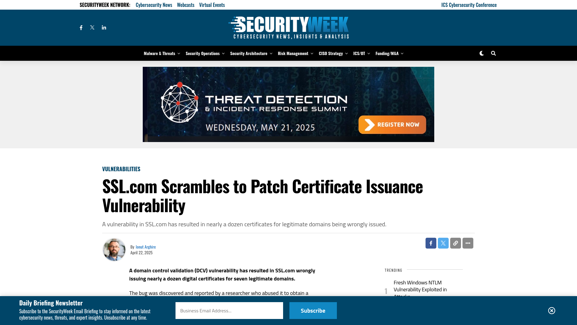 SSL.com Scrambles to Patch Certificate Issuance Vulnerability - SecurityWeek