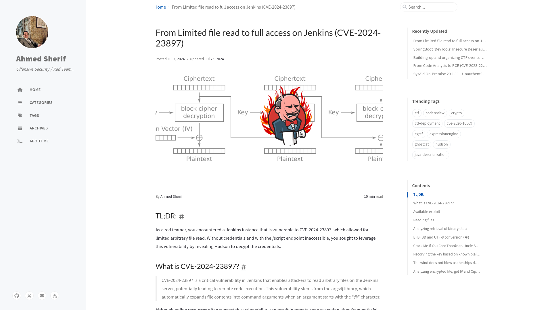 From Limited file read to full access on Jenkins (CVE-2024-23897) | Ahmed Sherif