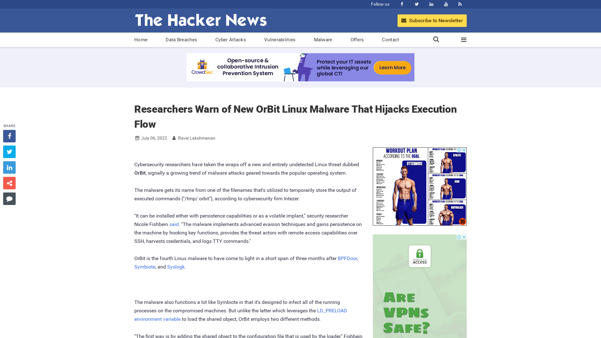 Researchers Warn of New OrBit Linux Malware That Hijacks Execution Flow