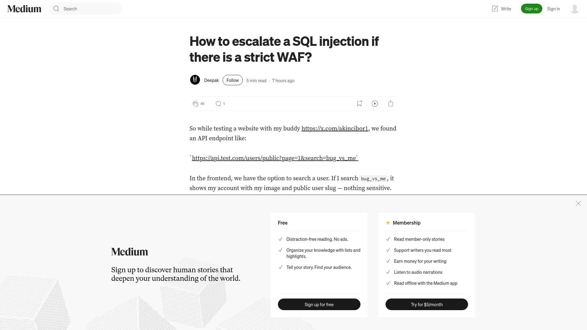 How to escalate a SQL injection if there is a strict WAF? | by Deepak | May, 2025 | Medium