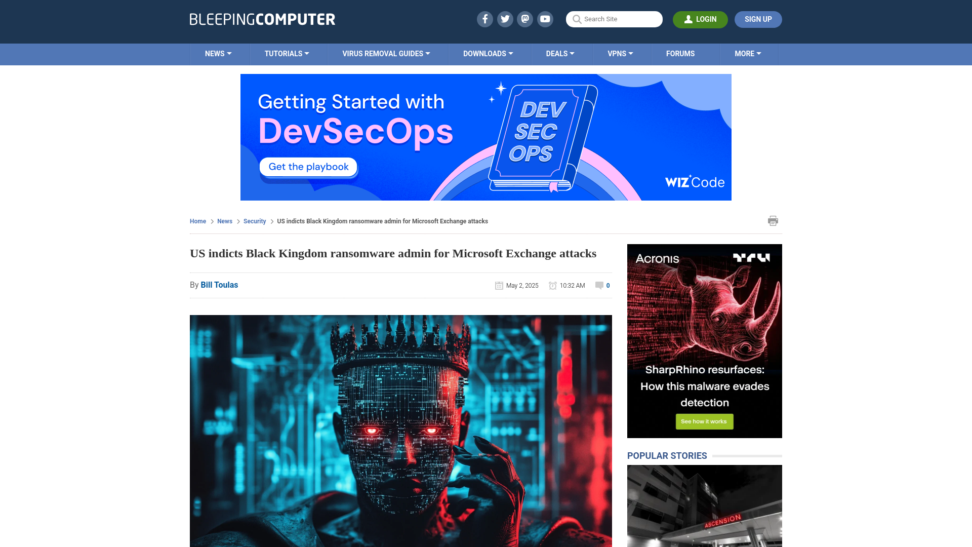 US indicts Black Kingdom ransomware admin for Microsoft Exchange attacks