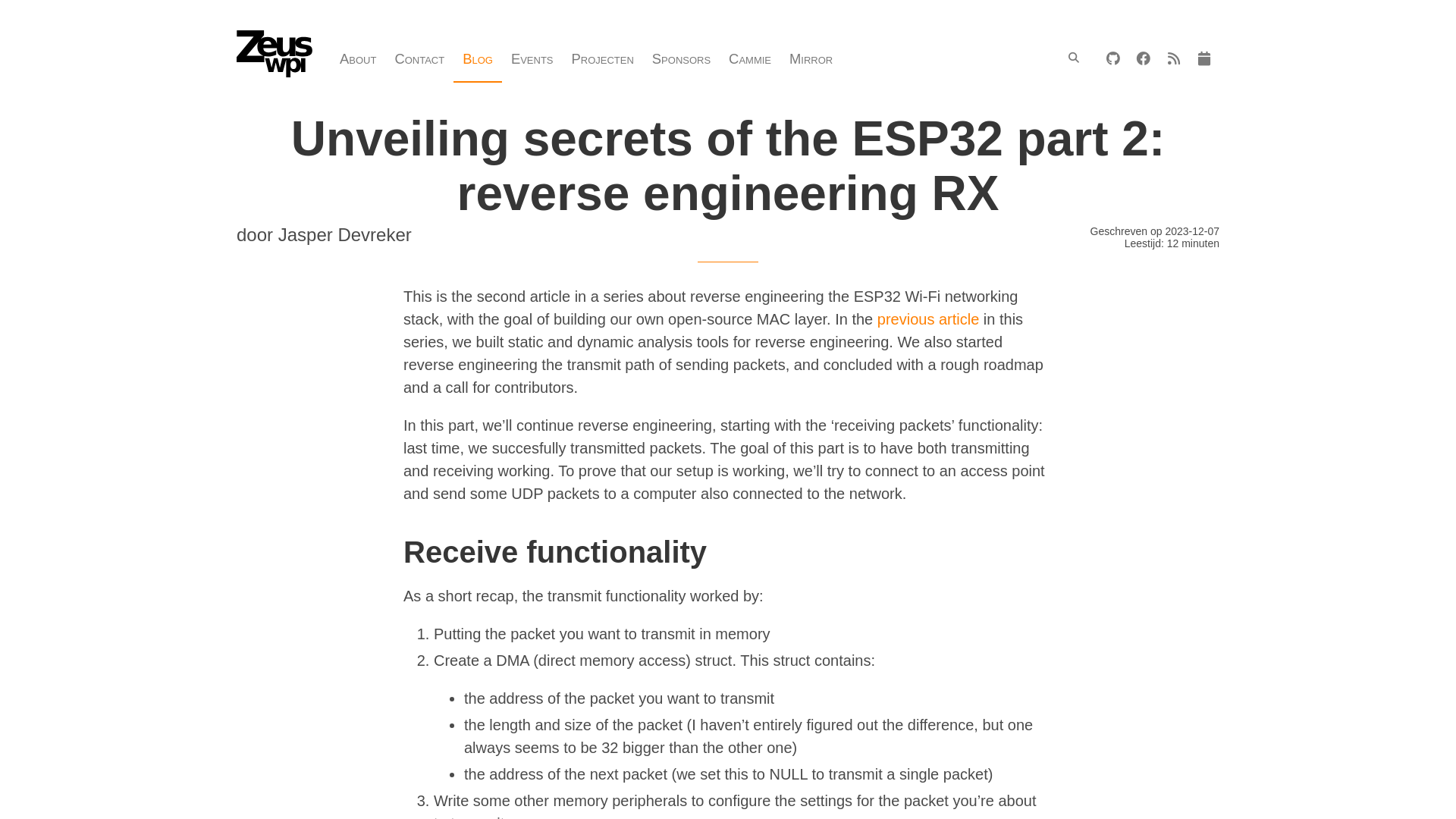 Zeus WPI | Unveiling secrets of the ESP32 part 2: reverse engineering RX