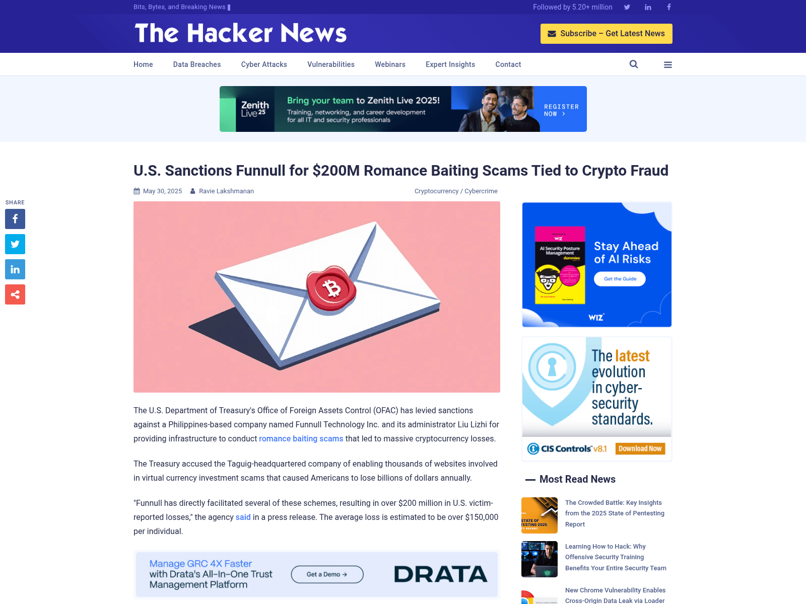 U.S. Sanctions Funnull for $200M Romance Baiting Scams Tied to Crypto Fraud