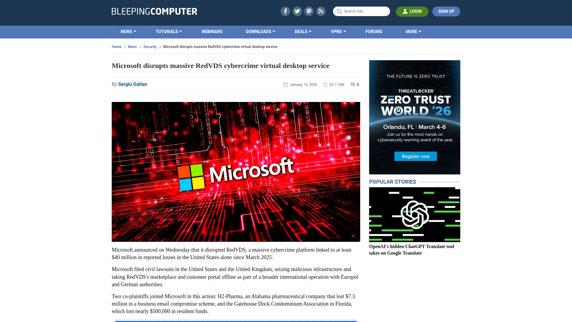 Microsoft disrupts massive RedVDS cybercrime virtual desktop service
