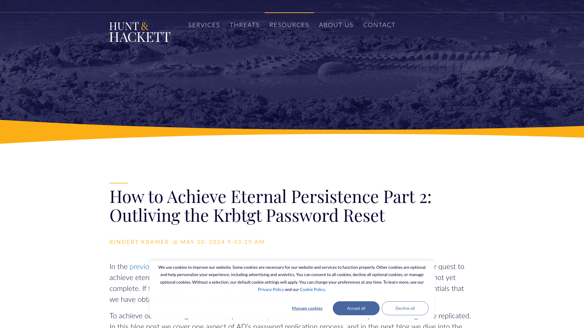 How to Achieve Eternal Persistence Part 2: Outliving the Krbtgt Password Reset