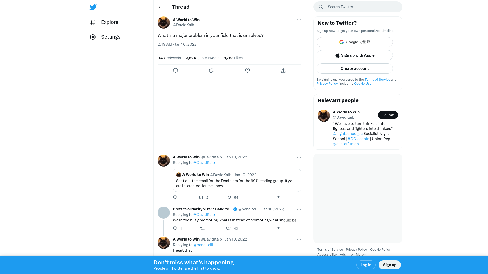 A World to Win on Twitter: "What’s a major problem in your field that is unsolved?" / Twitter