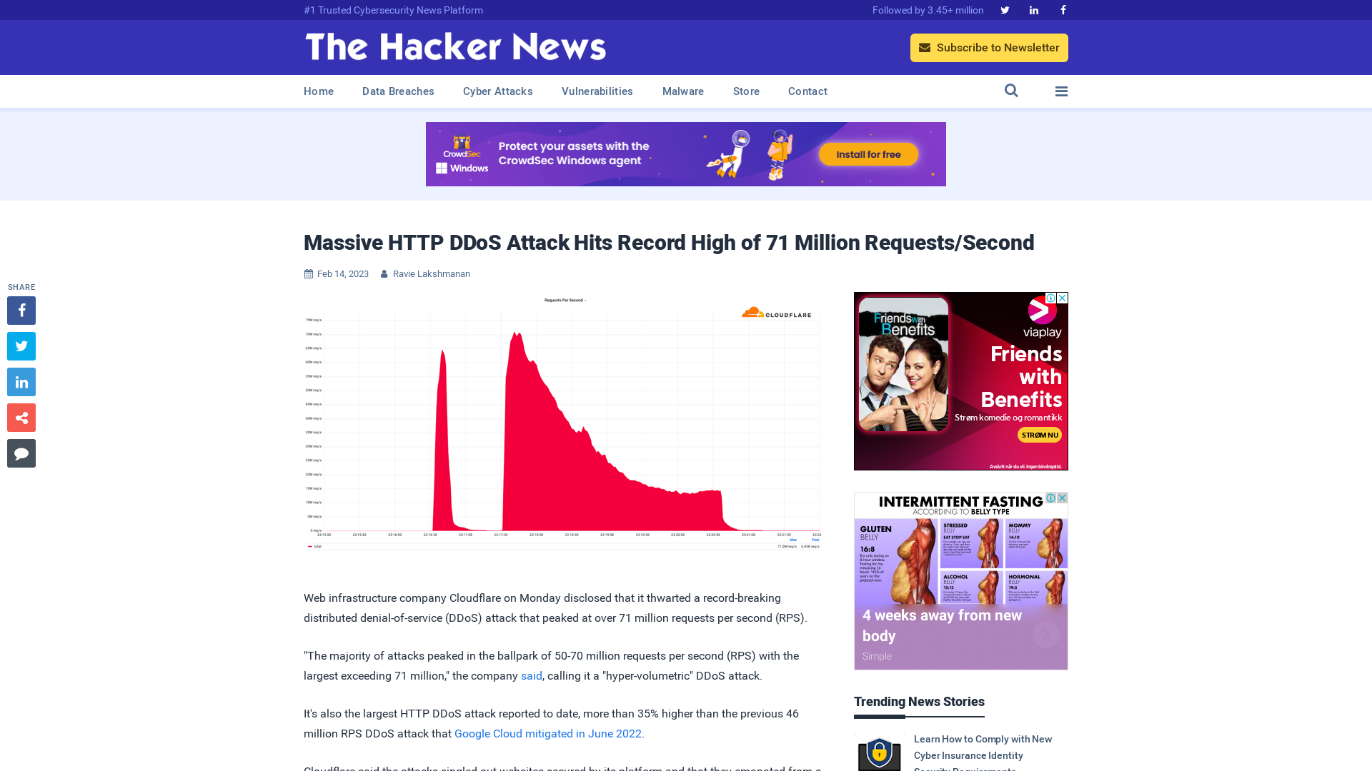 Massive HTTP DDoS Attack Hits Record High of 71 Million Requests/Second