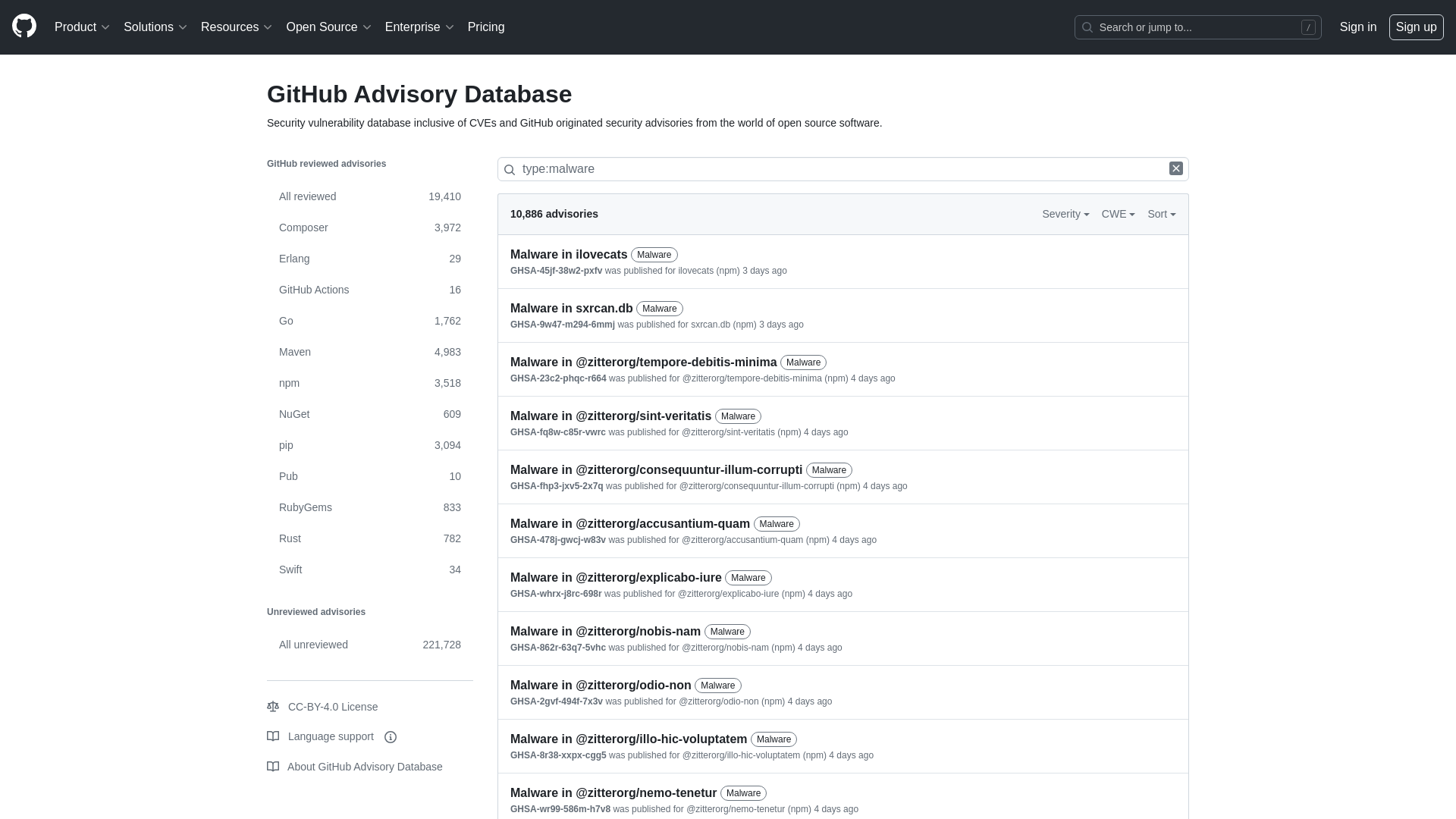 GitHub Advisory Database · GitHub