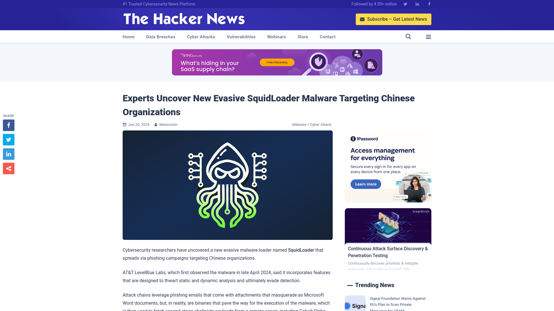 Experts Uncover New Evasive SquidLoader Malware Targeting Chinese Organizations