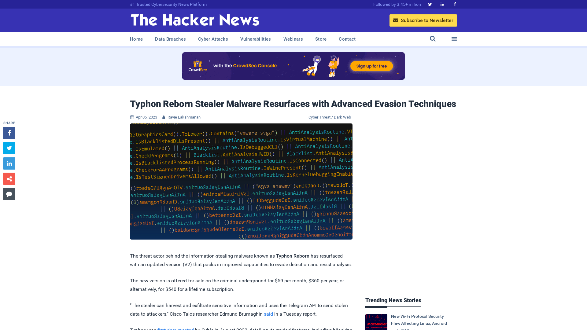 Typhon Reborn Stealer Malware Resurfaces with Advanced Evasion Techniques