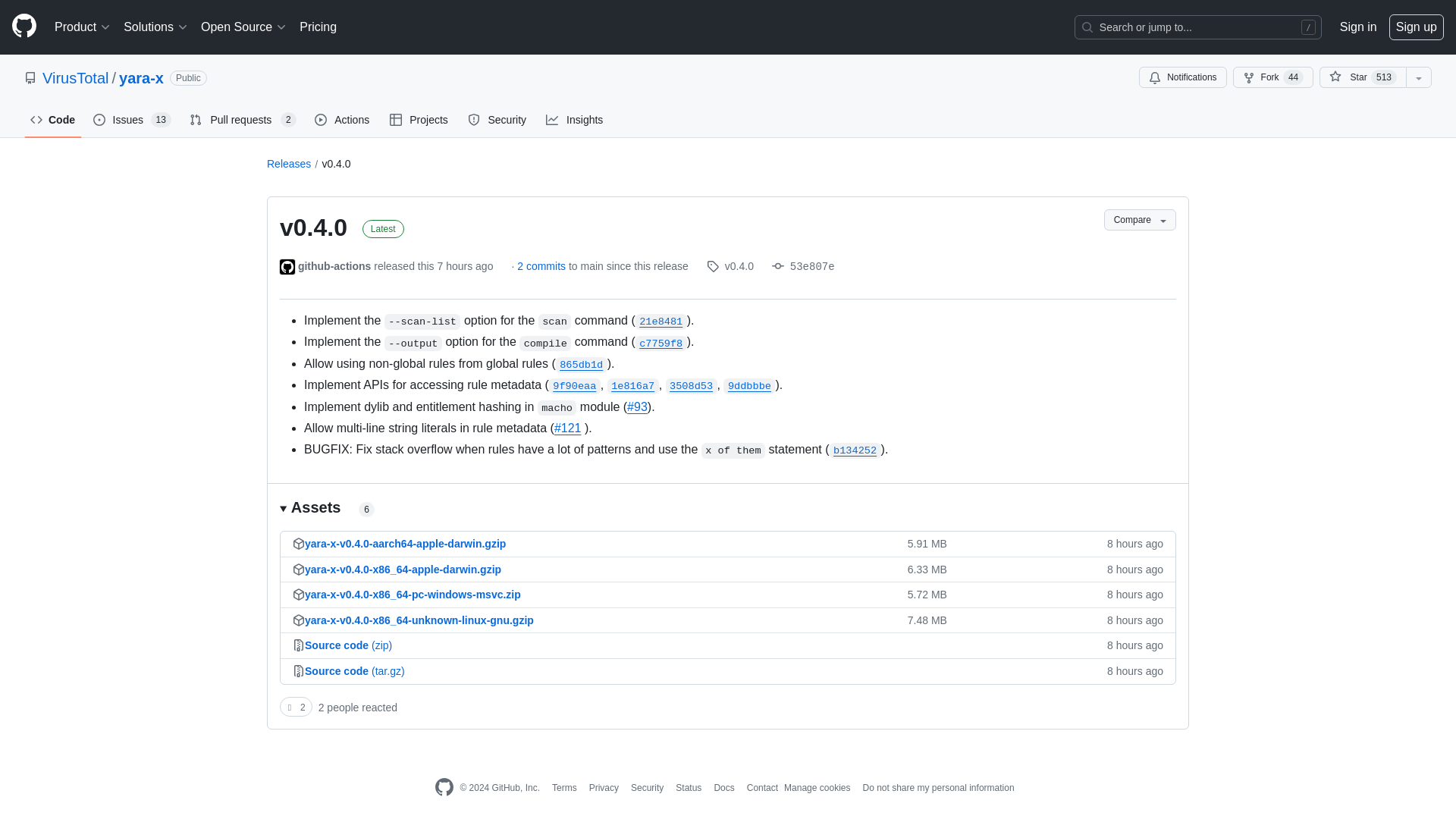 Release v0.4.0 · VirusTotal/yara-x · GitHub