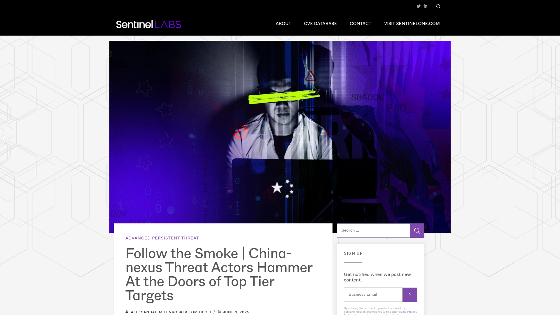 Follow the Smoke | China-nexus Threat Actors Hammer At the Doors of Top Tier Targets | SentinelOne