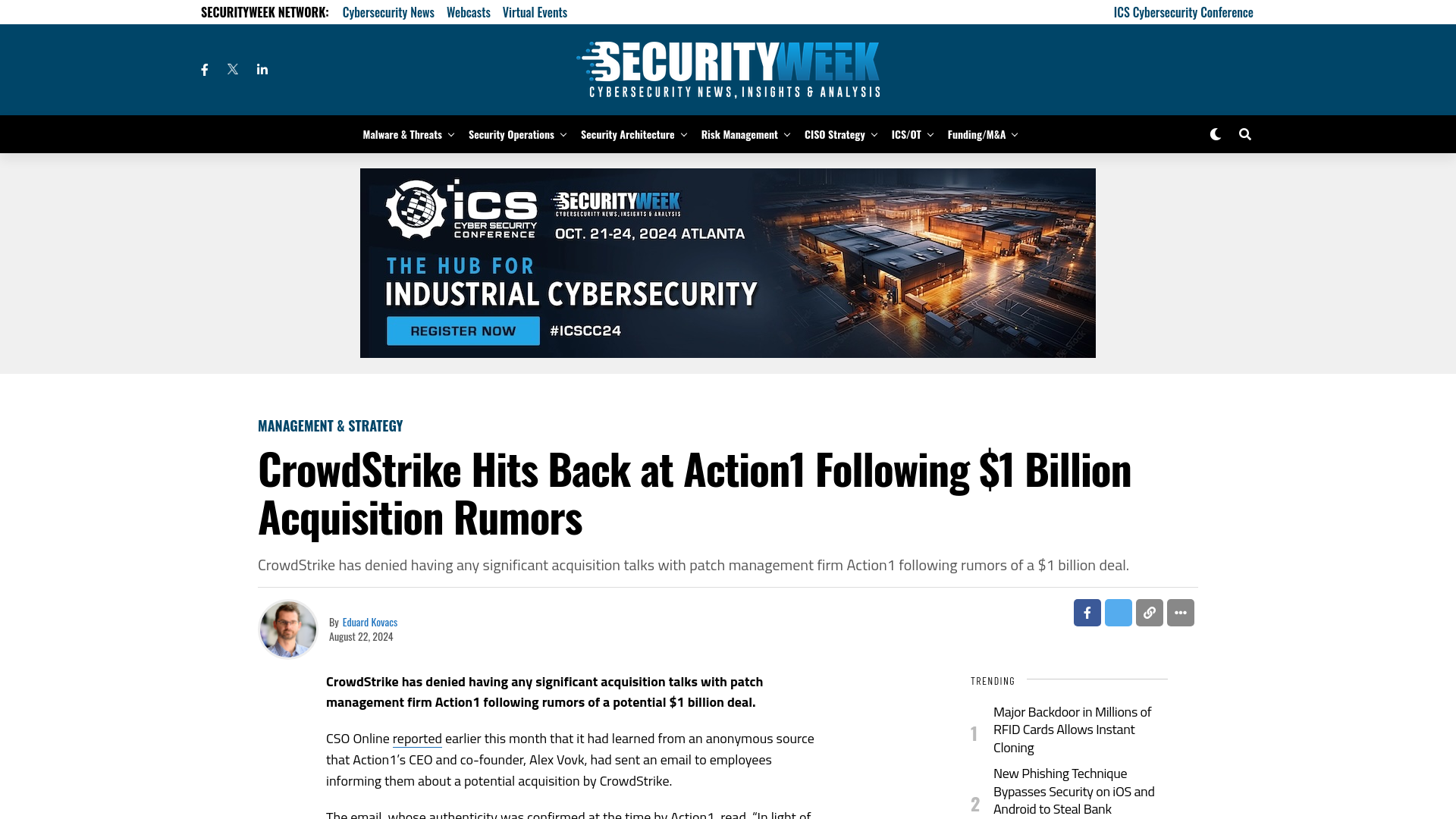 CrowdStrike Hits Back at Action1 Following $1 Billion Acquisition Rumors - SecurityWeek