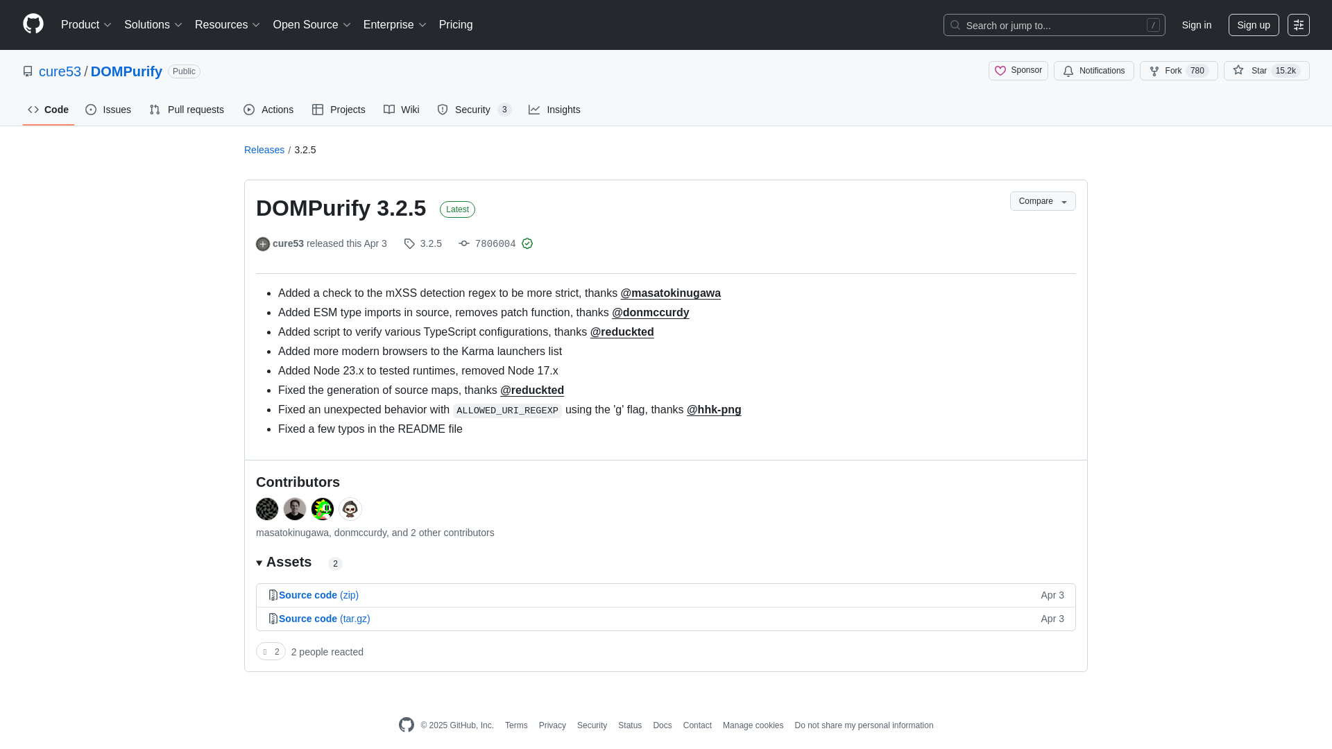 Release DOMPurify 3.2.5 · cure53/DOMPurify · GitHub