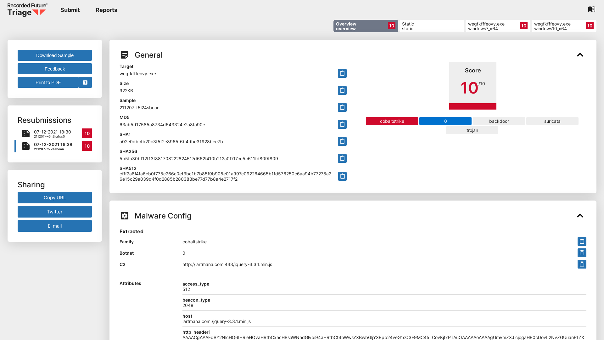 Triage | Malware sandboxing report by Hatching Triage
