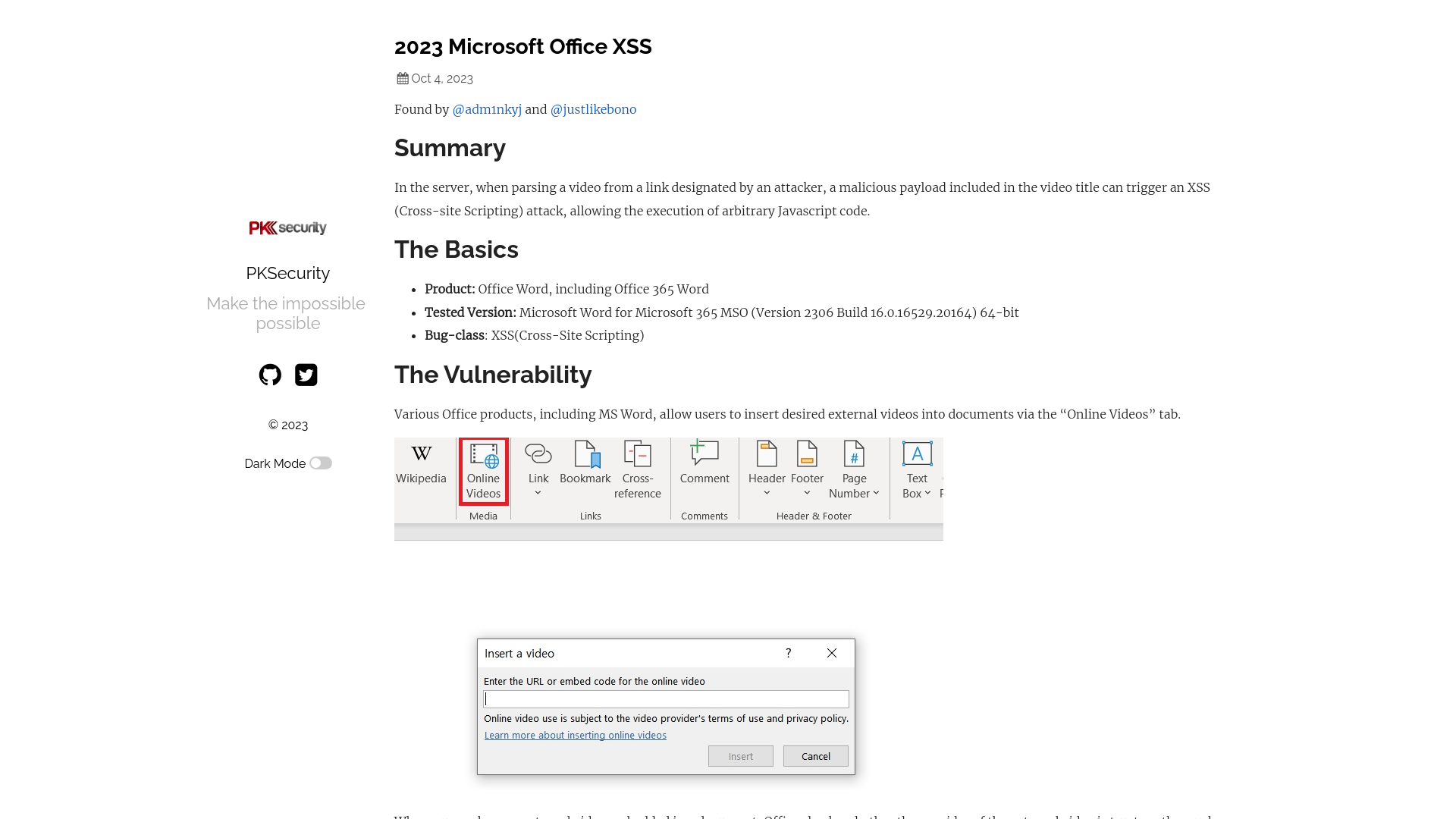 2023 Microsoft Office XSS