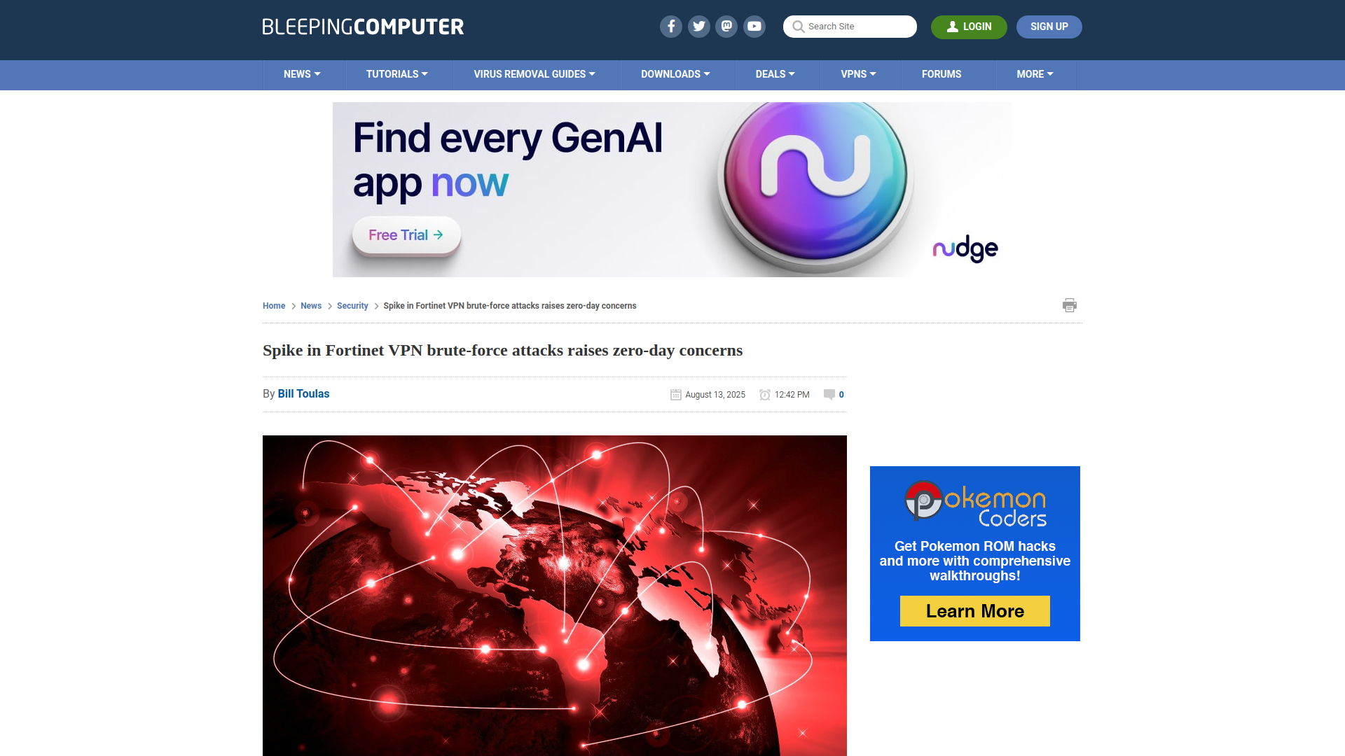 Spike in Fortinet VPN brute-force attacks raises zero-day concerns