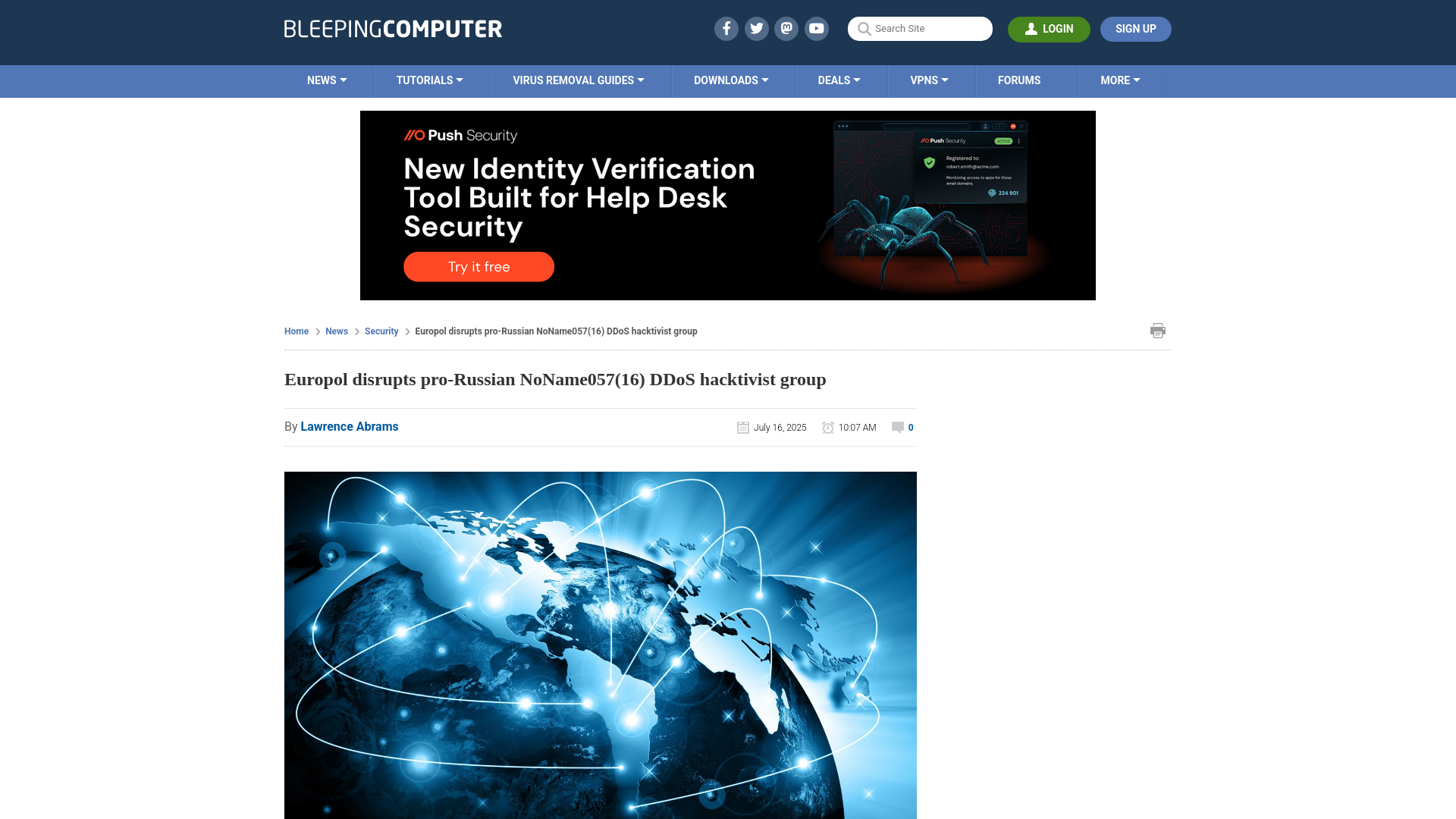 Europol disrupts pro-Russian NoName057(16) DDoS hacktivist group