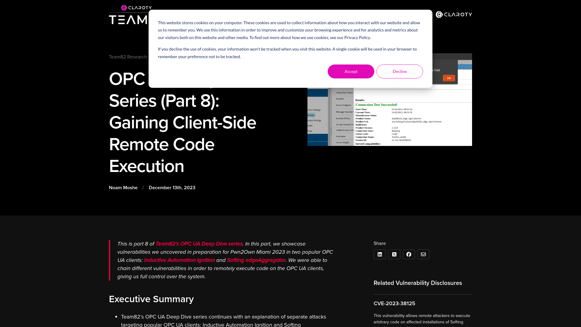 OPC UA Deep Dive Series (Part 8): Gaining Client-Side Remote Code Execution | Claroty