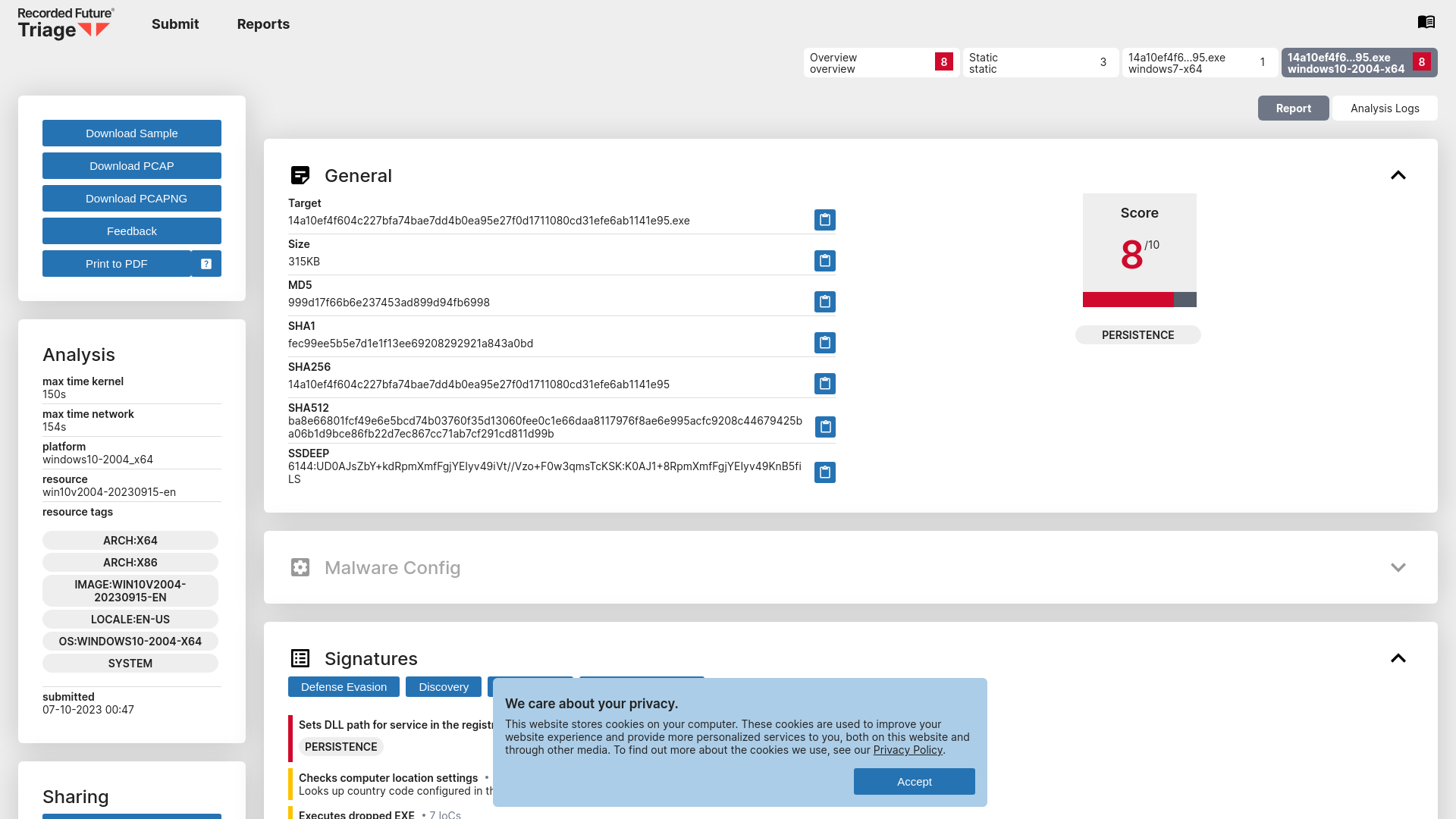 Triage | Behavioral Report