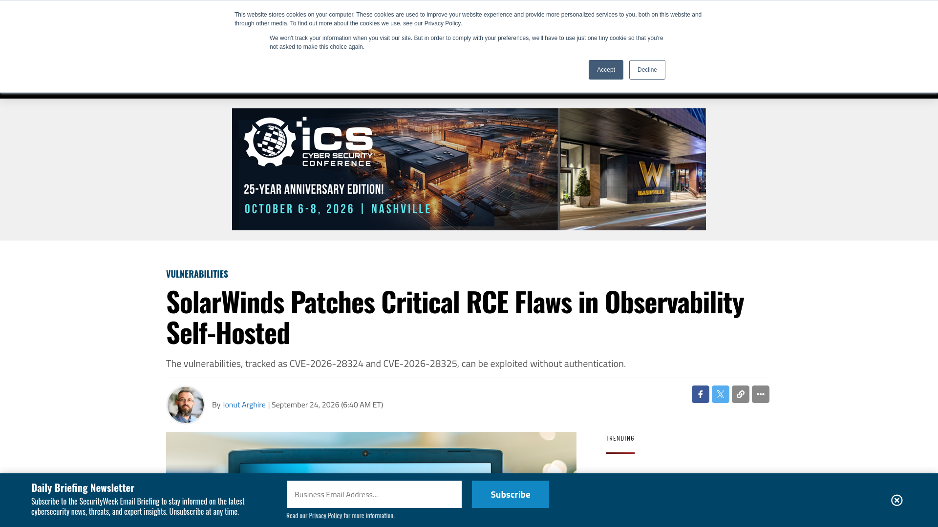 SolarWinds Patches Critical RCE Flaws in Observability Self-Hosted - SecurityWeek