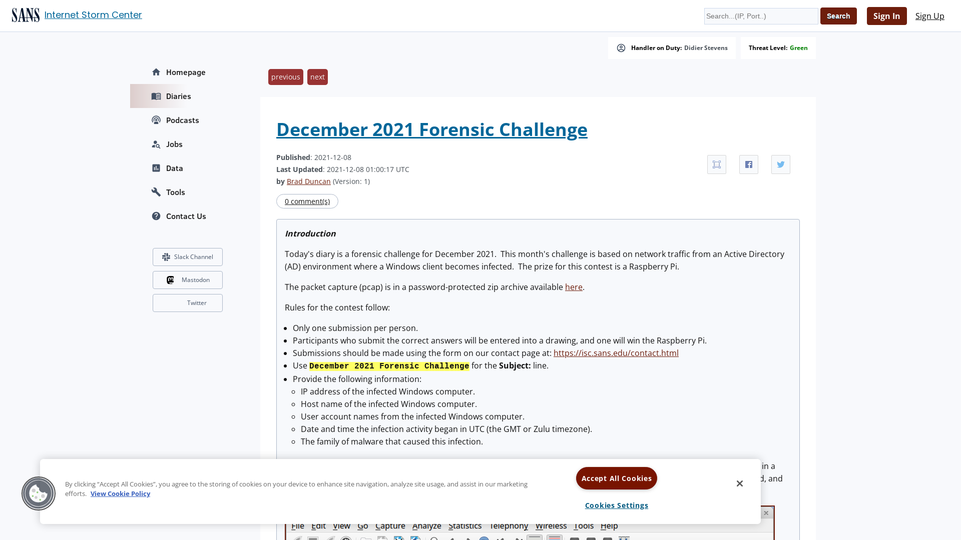 InfoSec Handlers Diary Blog - SANS Internet Storm Center