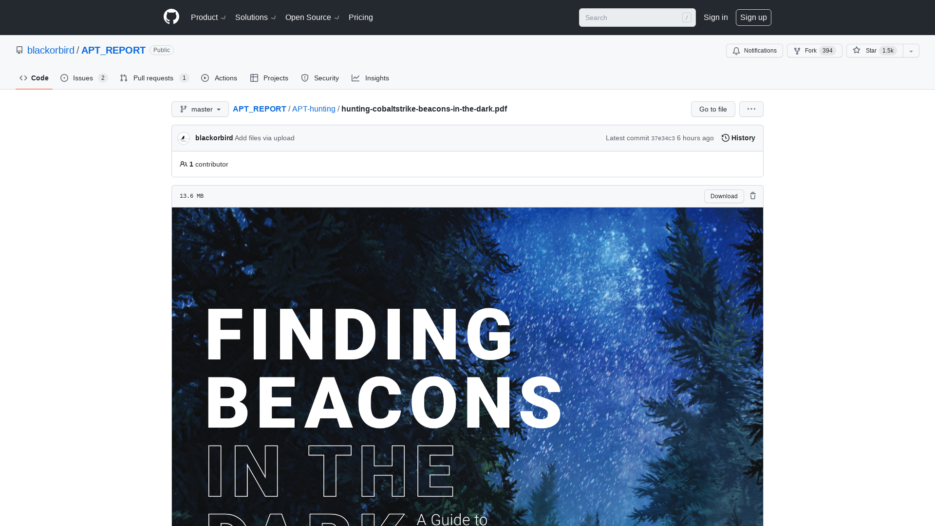 APT_REPORT/hunting-cobaltstrike-beacons-in-the-dark.pdf at master · blackorbird/APT_REPORT · GitHub