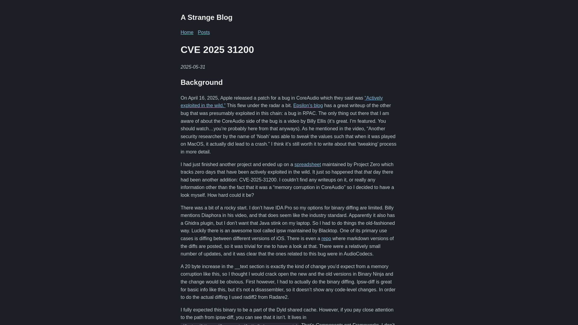 CVE 2025 31200 | A Strange Blog