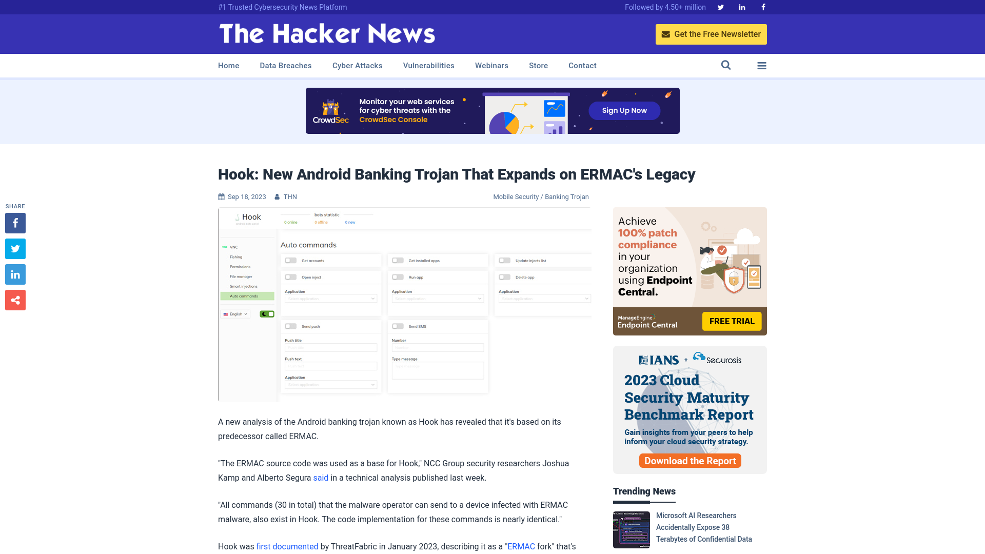 Hook: New Android Banking Trojan That Expands on ERMAC's Legacy