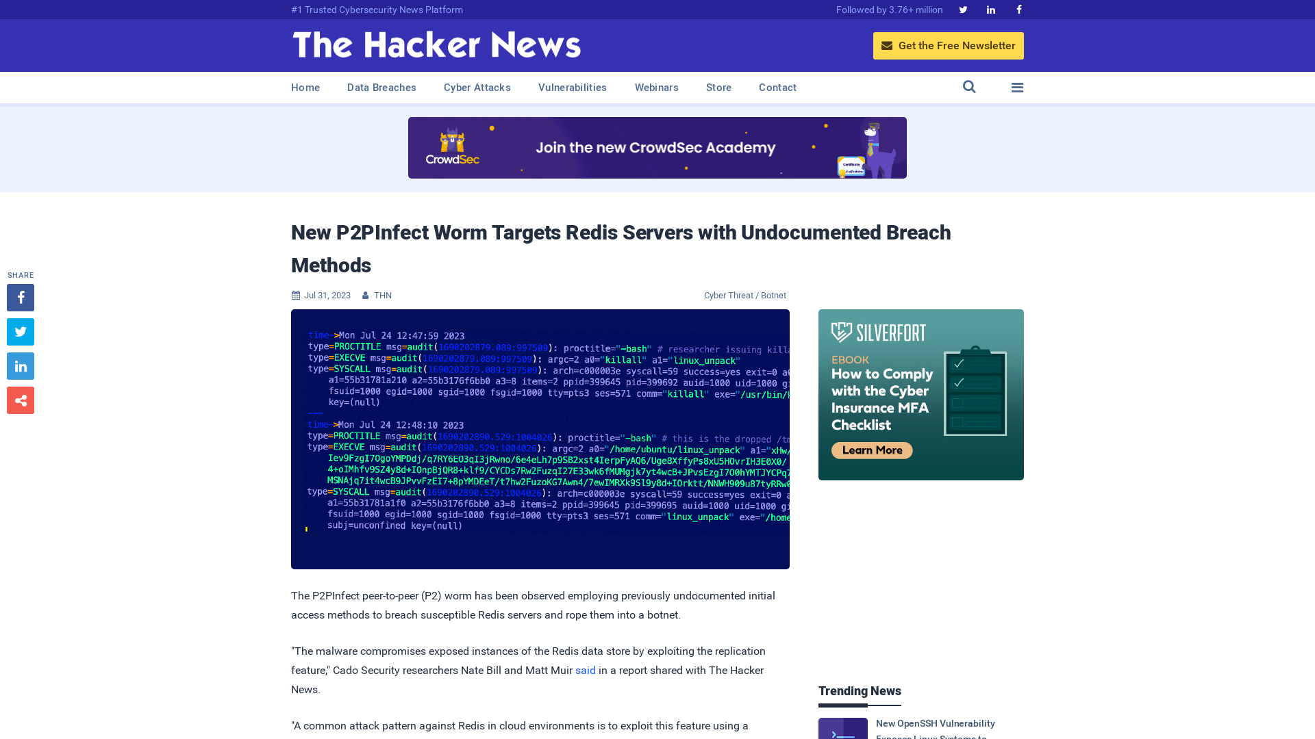 New P2PInfect Worm Targets Redis Servers with Undocumented Breach Methods