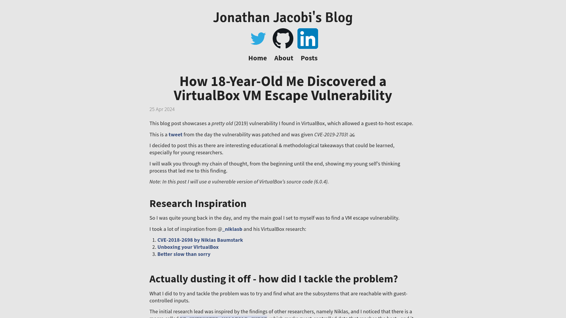 How 18-Year-Old Me Discovered a VirtualBox VM Escape Vulnerability | Jonathan Jacobi’s Blog