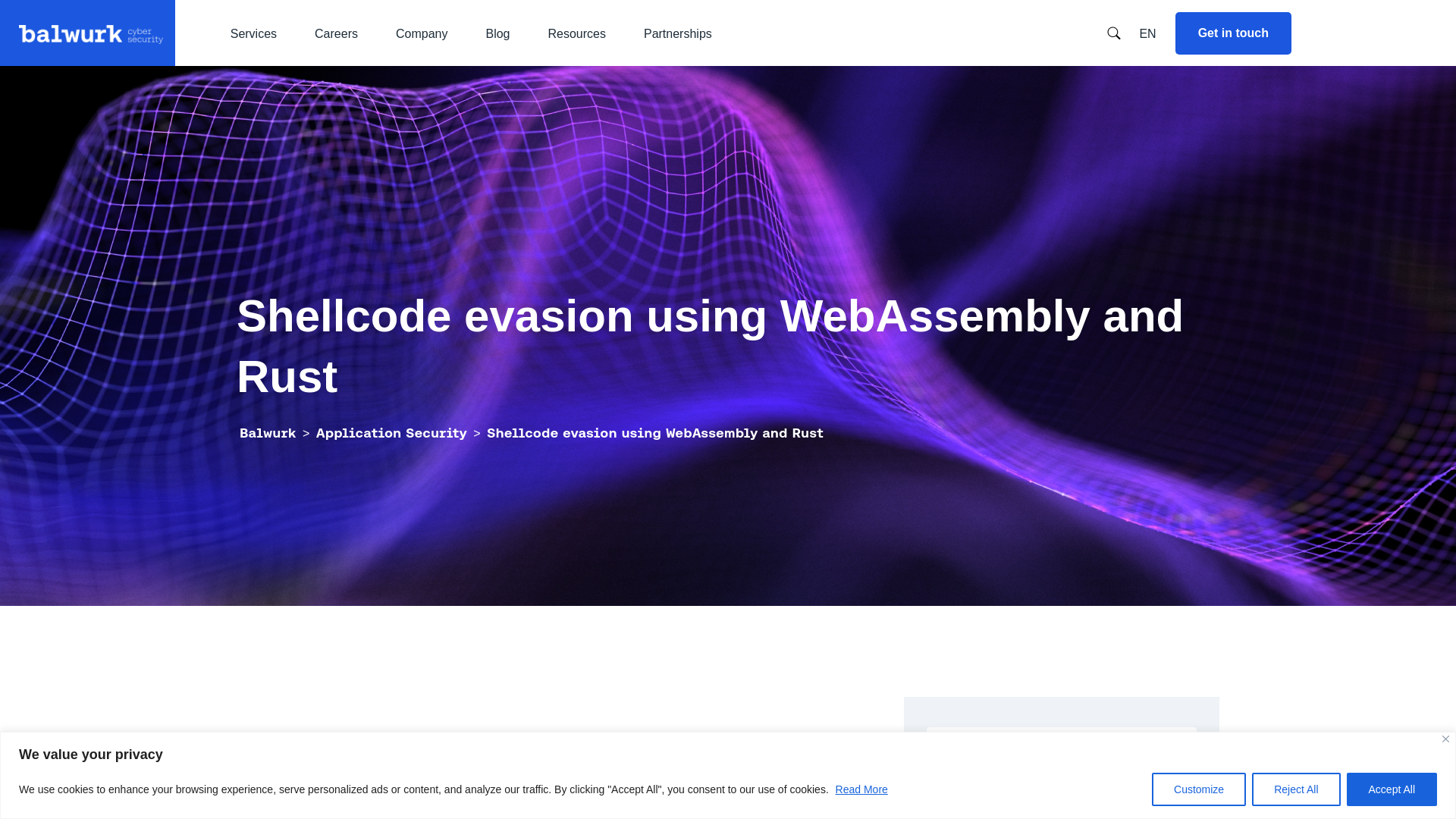 Shellcode evasion using WebAssembly and Rust - Balwurk