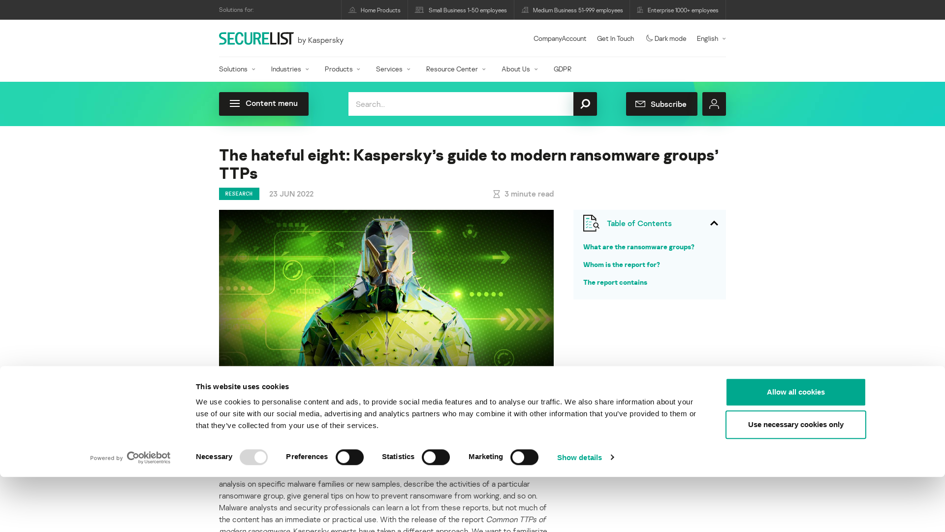 The hateful eight: Kaspersky’s guide to modern ransomware groups’ TTPs | Securelist