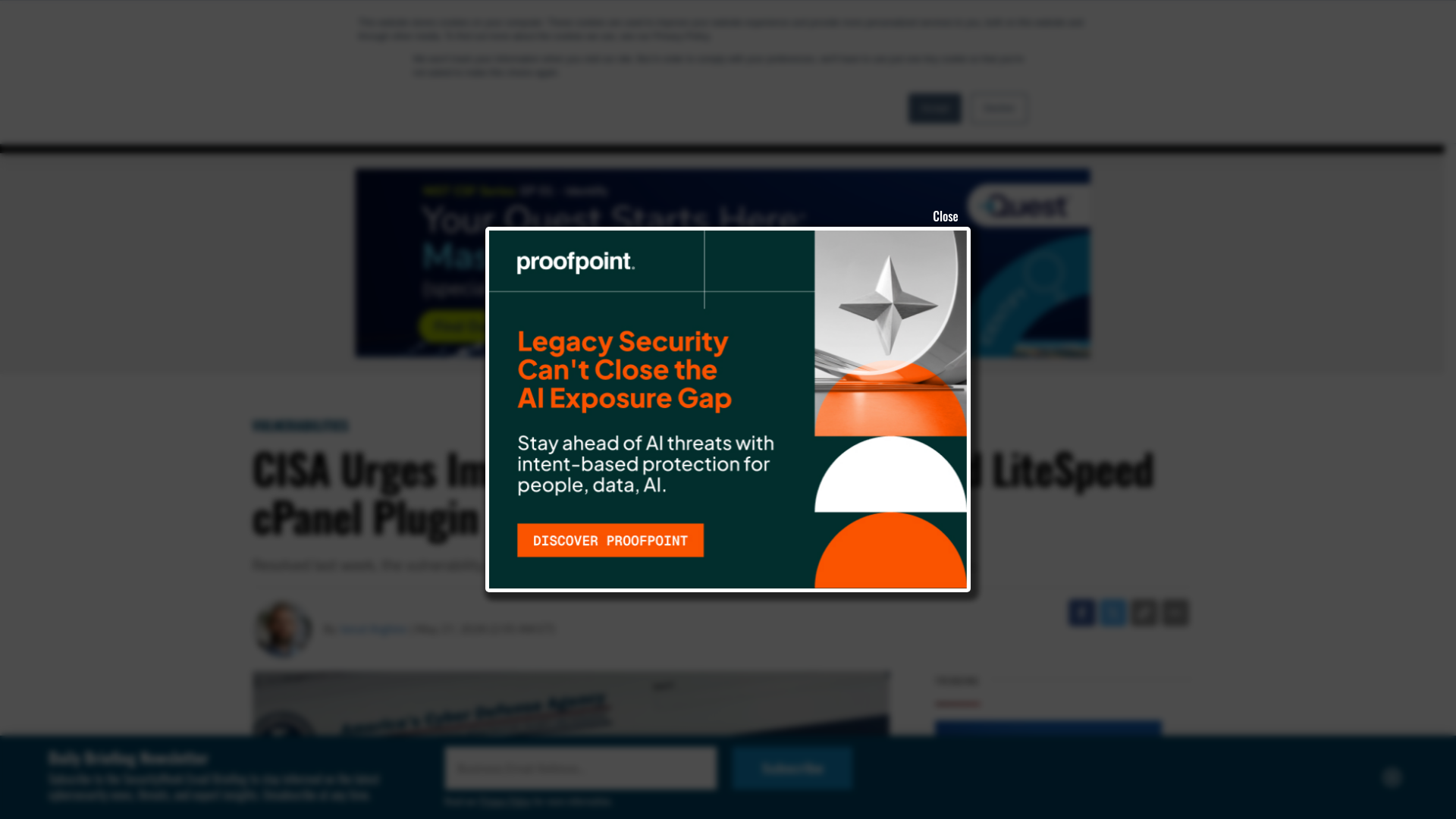 CISA Urges Immediate Patching of Exploited LiteSpeed cPanel Plugin Zero-Day - SecurityWeek