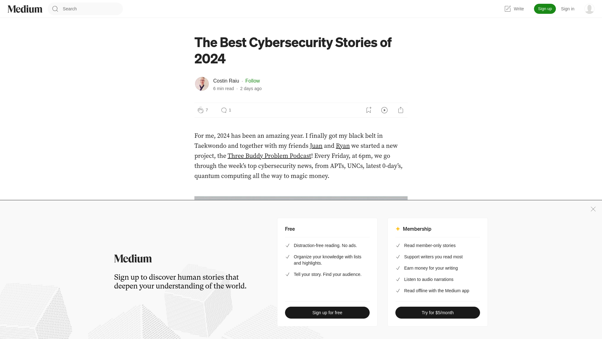 The Best Cybersecurity Stories of 2024 | by Costin Raiu | Dec, 2024 | Medium