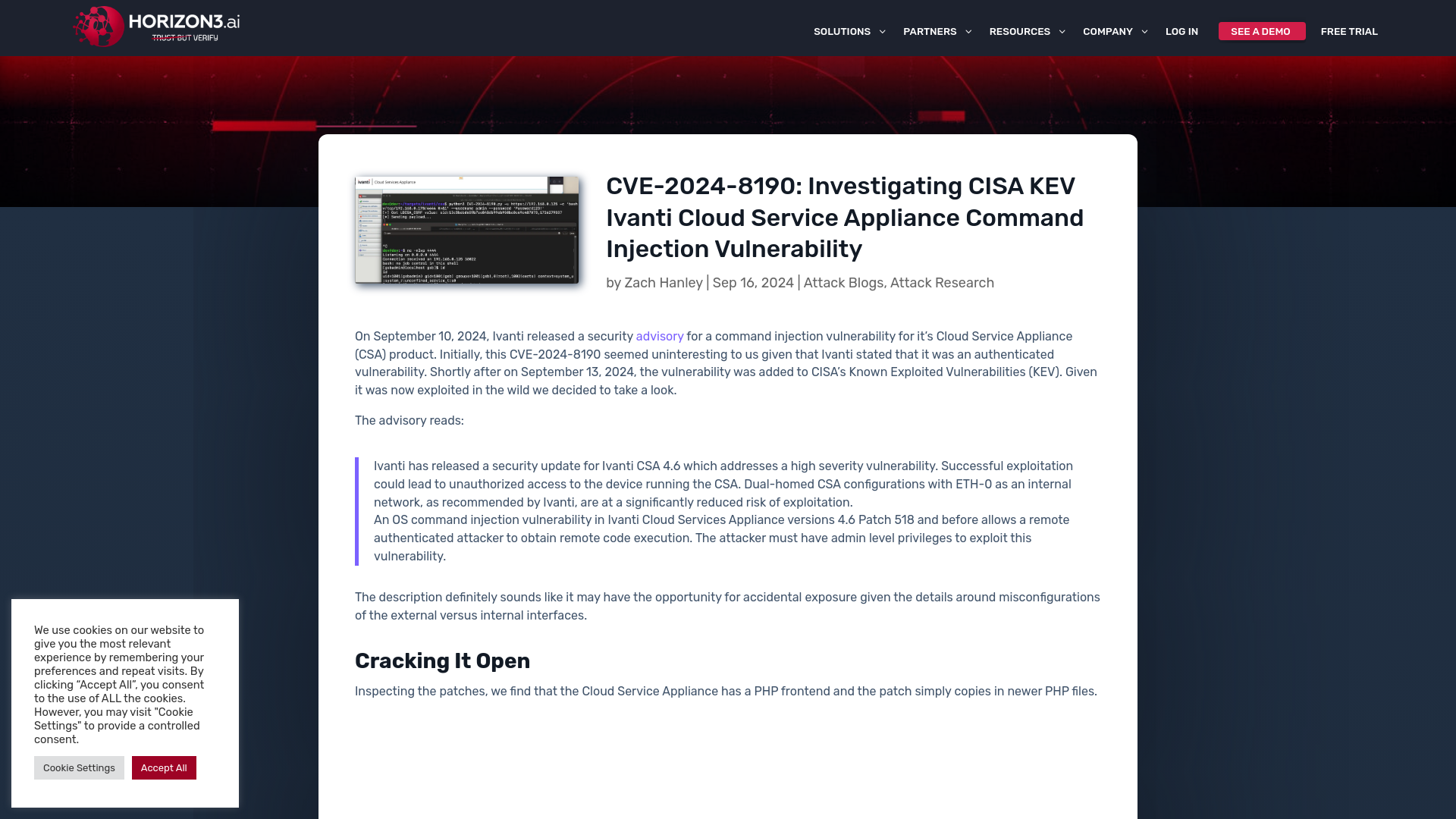 CVE-2024-8190: Investigating CISA KEV Ivanti Cloud Service Appliance Command Injection Vulnerability – Horizon3.ai