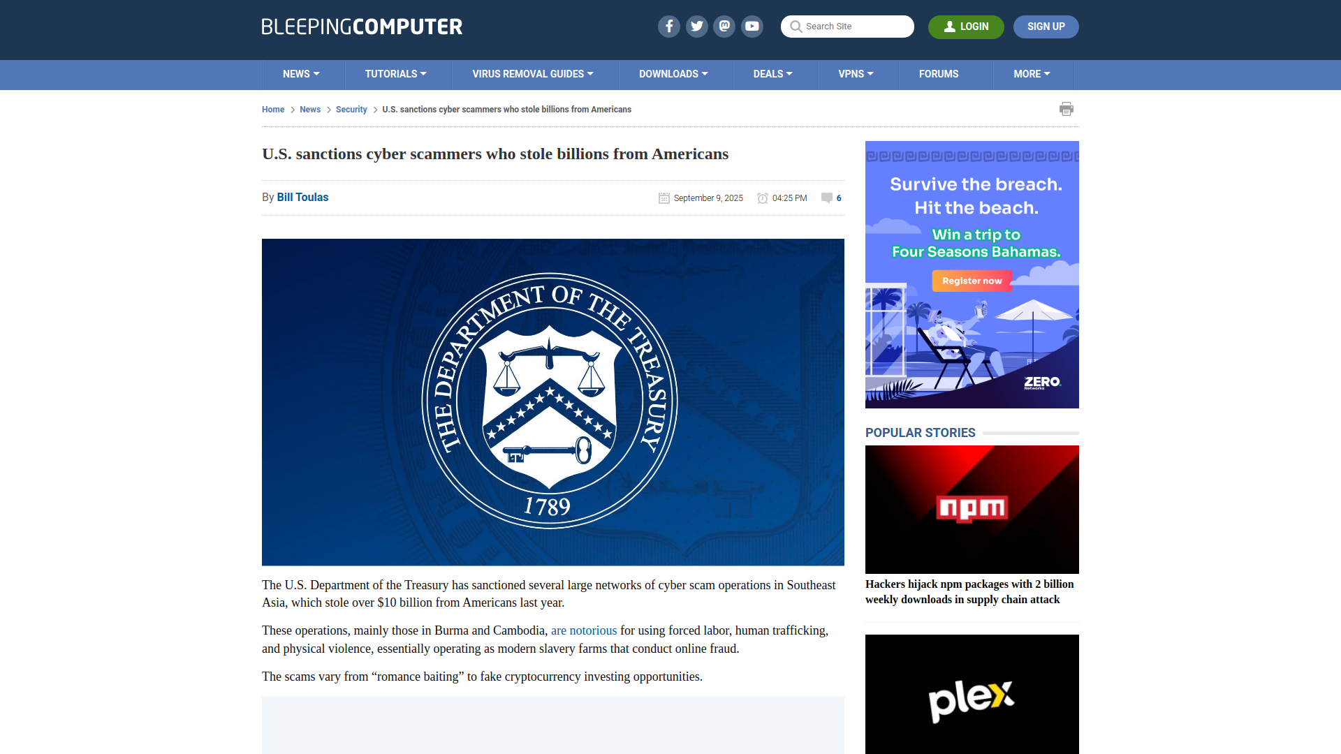 U.S. sanctions cyber scammers who stole billions from Americans