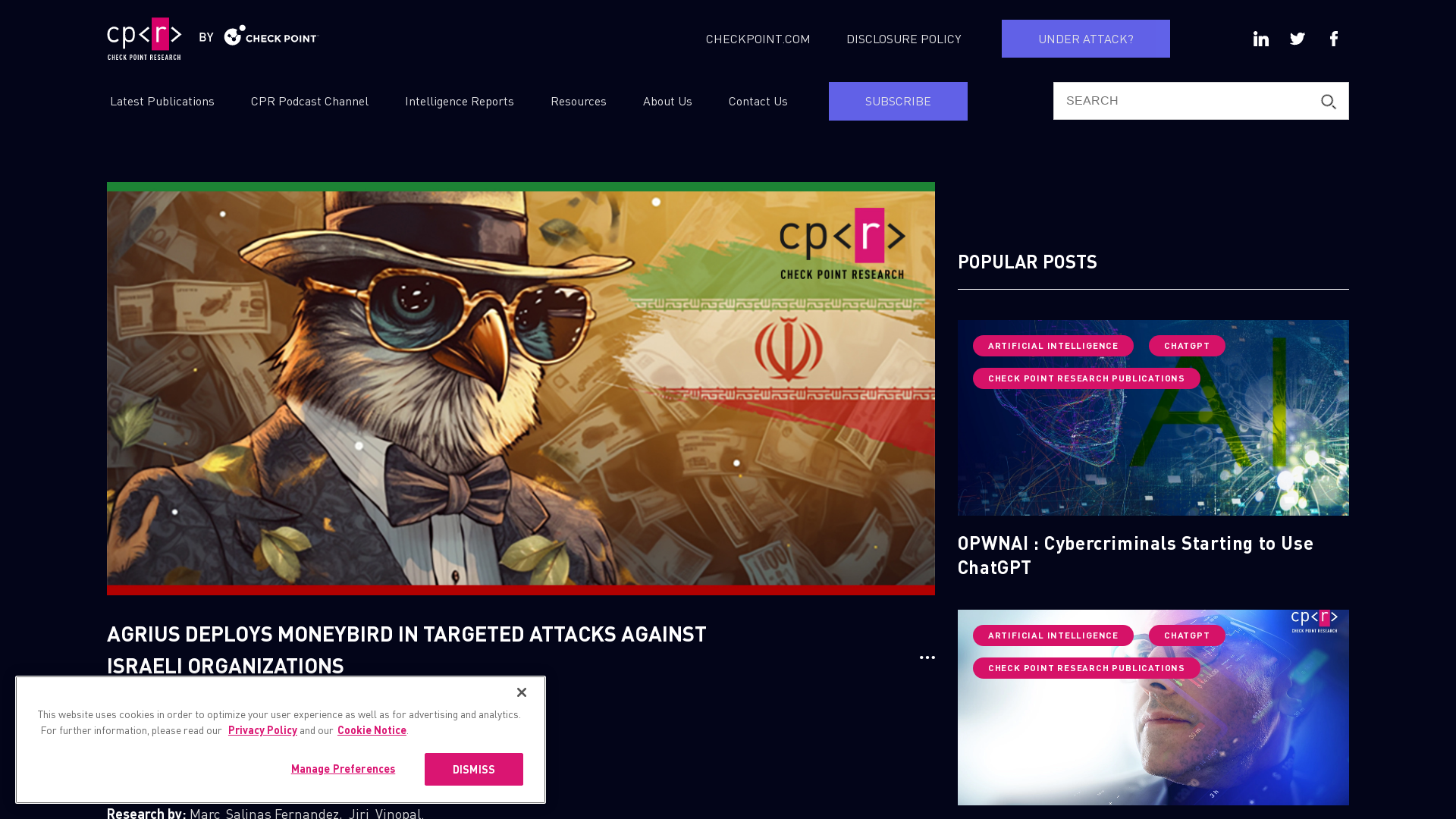 Agrius Deploys Moneybird in Targeted Attacks Against Israeli Organizations - Check Point Research