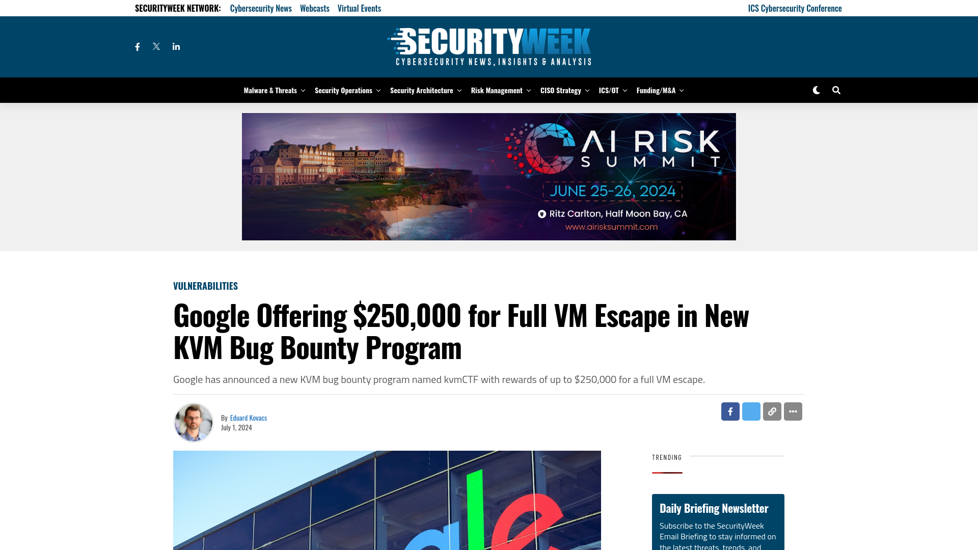 Google Offering $250,000 for Full VM Escape in New KVM Bug Bounty Program - SecurityWeek