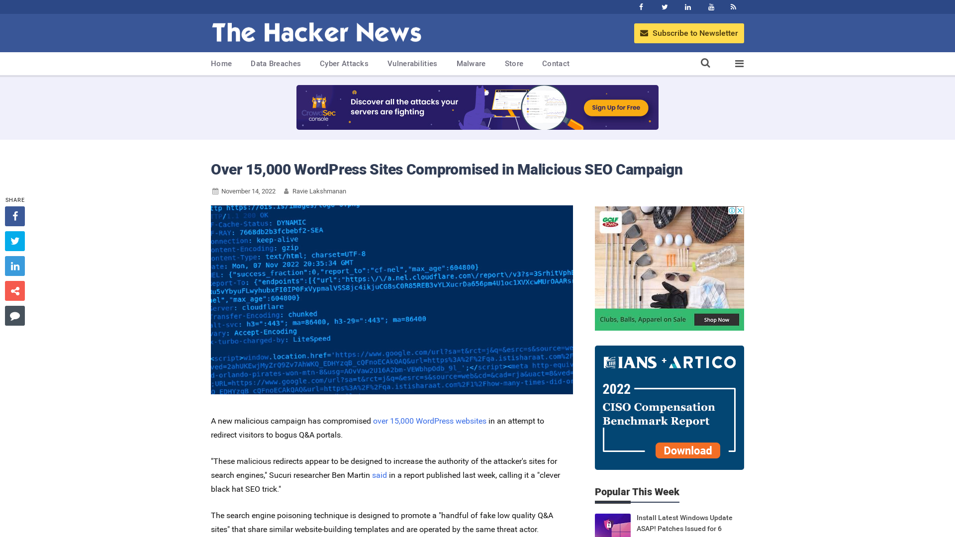 Over 15,000 WordPress Sites Compromised in Malicious SEO Campaign