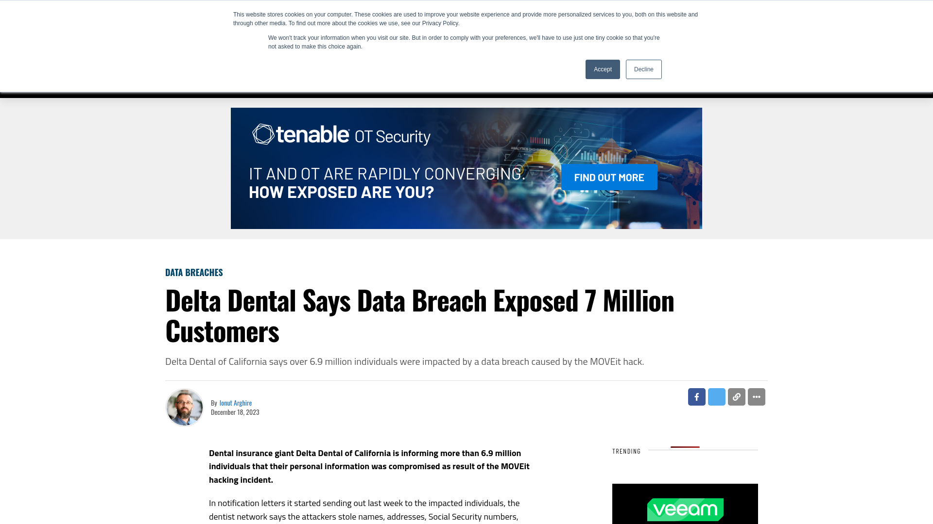 Delta Dental Says Data Breach Exposed 7 Million Customers - SecurityWeek