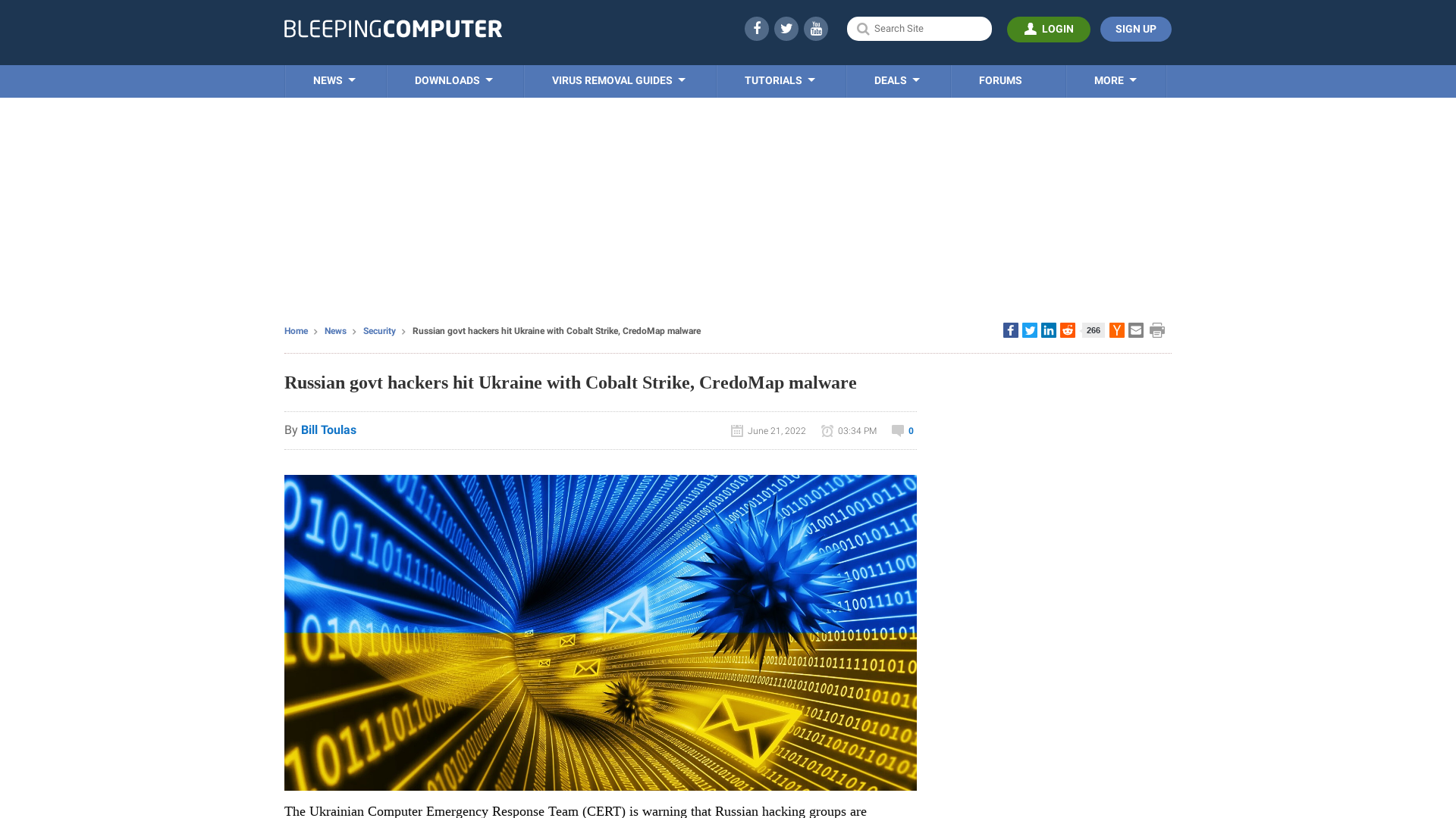 Russian govt hackers hit Ukraine with Cobalt Strike, CredoMap malware