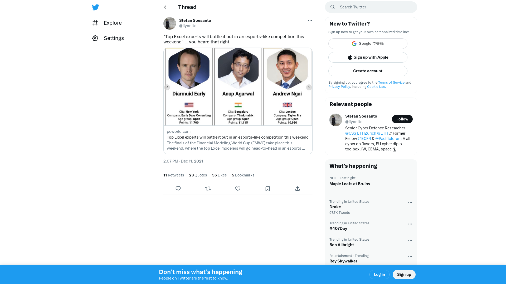 Stefan Soesanto on Twitter: ""Top Excel experts will battle it out in an esports-like competition this weekend" ... you heard that right. https://t.co/ZfwvAJziMb" / Twitter