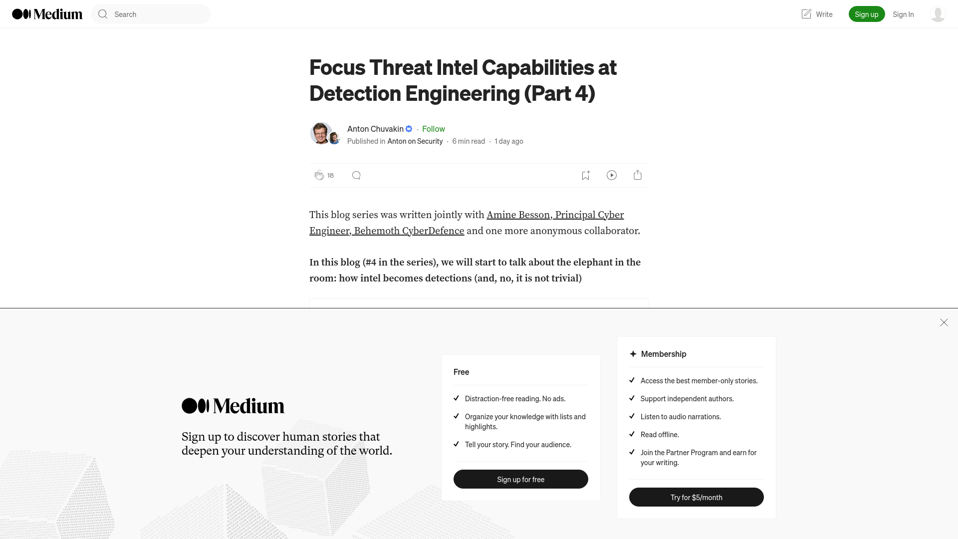 Focus Threat Intel Capabilities at Detection Engineering (Part 4) | by Anton Chuvakin | Anton on Security | Oct, 2023 | Medium