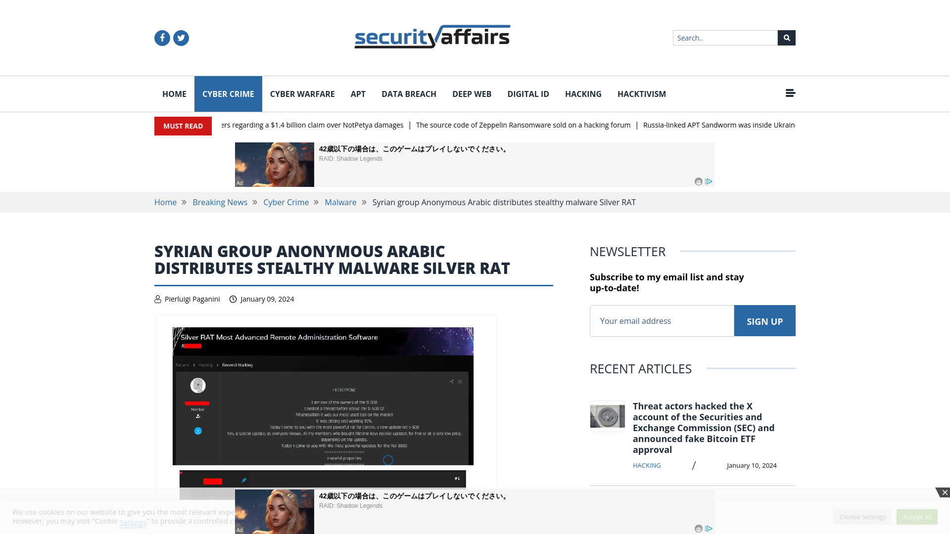 Syrian group Anonymous Arabic distributes stealthy malware Silver RAT